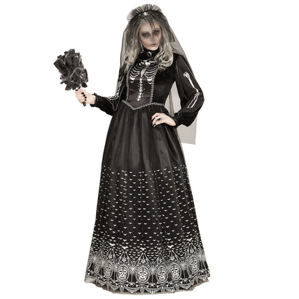 Robe d'Halloween Femme mariée Squelette