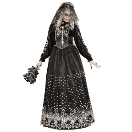 Robe d'Halloween Femme mariée Squelette