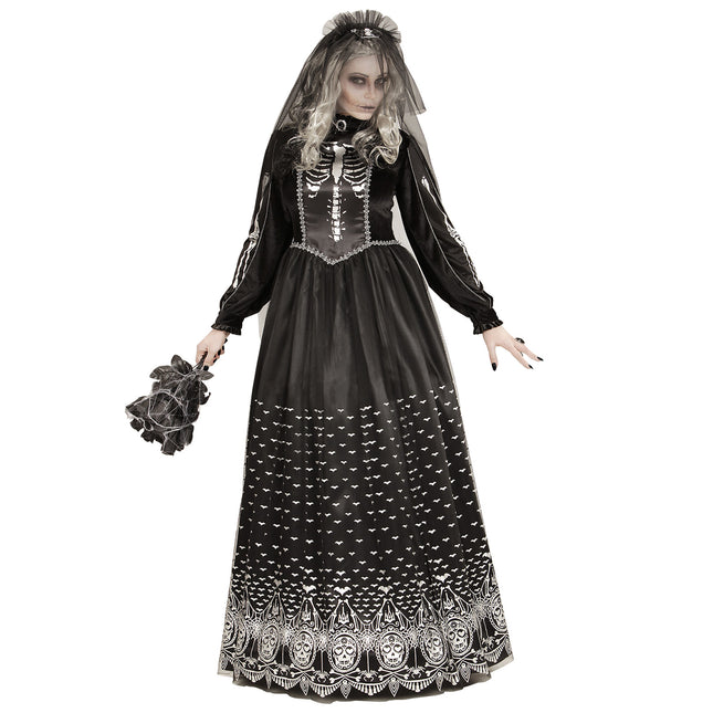 Robe d'Halloween Femme mariée Squelette