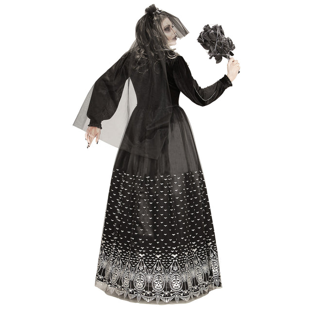 Robe d'Halloween Femme mariée Squelette