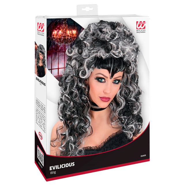 Perruque grise boucles