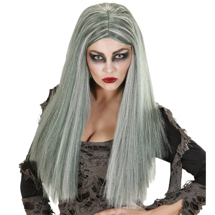 Perruque d'Halloween Zombie gris