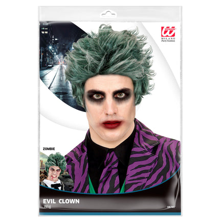 Perruque d'Halloween Zombie vert