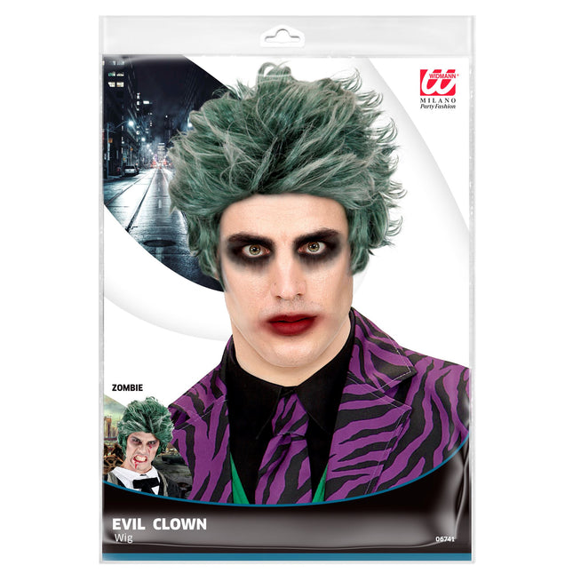 Perruque d'Halloween Zombie vert