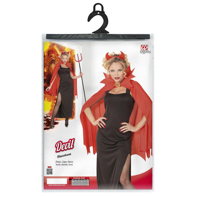 Robe d'Halloween Rouge Noir Dames Diable