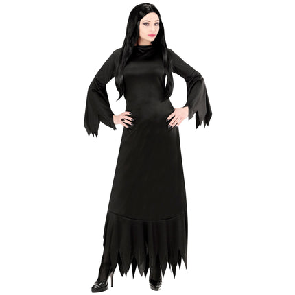 Robe d'Halloween Noir Dames Mortisia Long