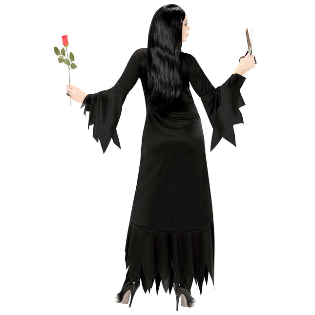 Robe d'Halloween Noir Dames Mortisia Long