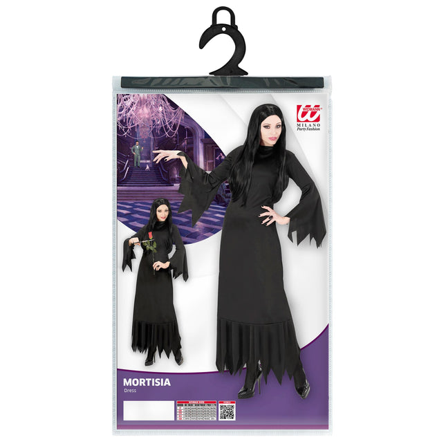 Robe d'Halloween Noir Dames Mortisia Long