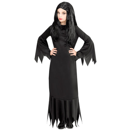 Robe d'Halloween Fille noire Mortisia