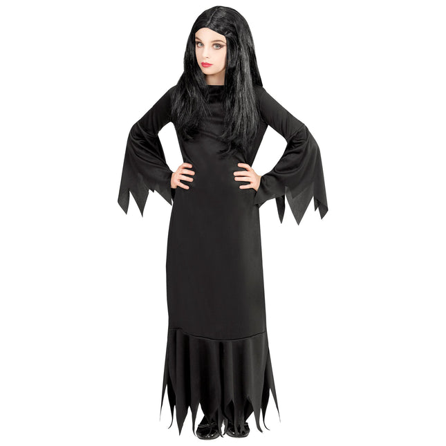 Robe d'Halloween Fille noire Mortisia