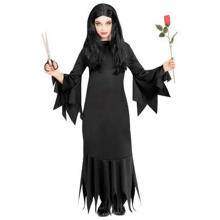 Robe d'Halloween Fille noire Mortisia