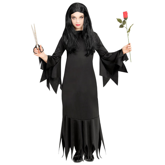 Robe d'Halloween Fille noire Mortisia