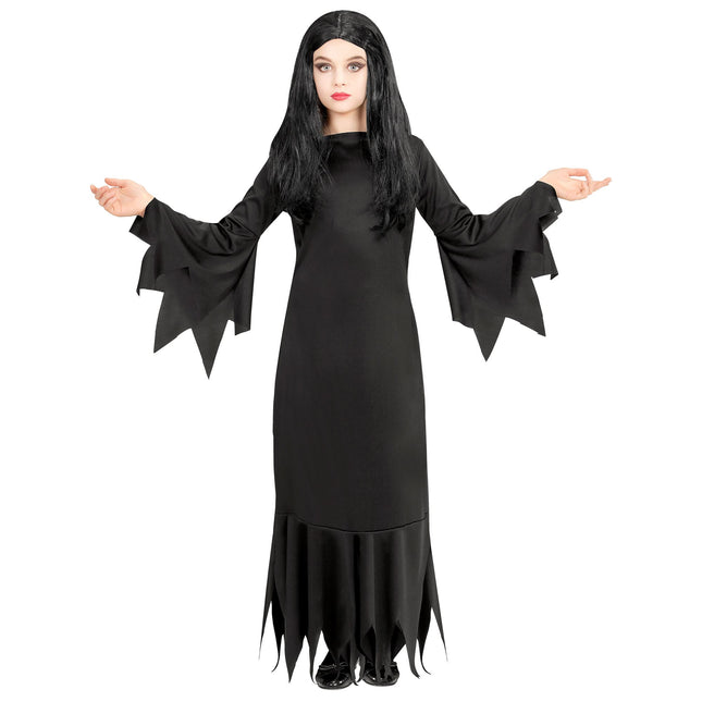 Robe d'Halloween Fille noire Mortisia