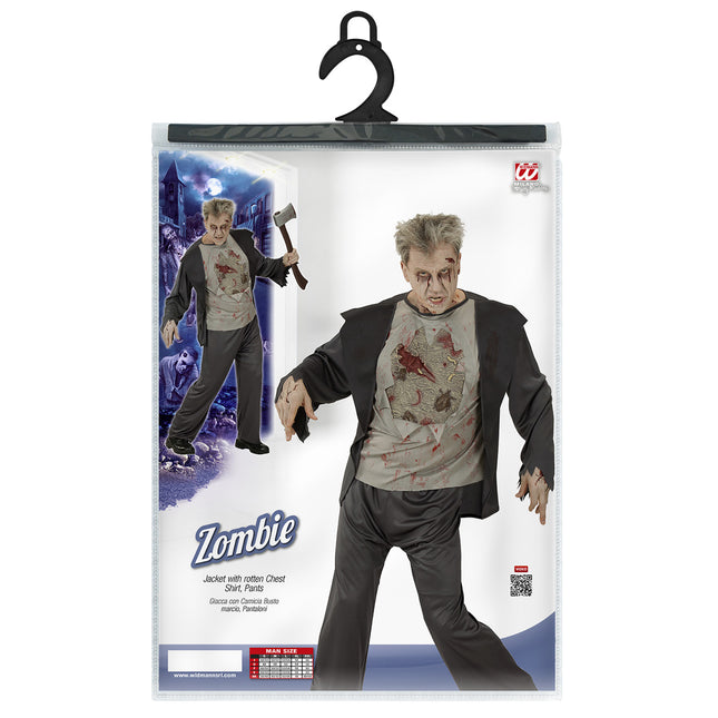 Costume d'Halloween Zombie noir pour homme
