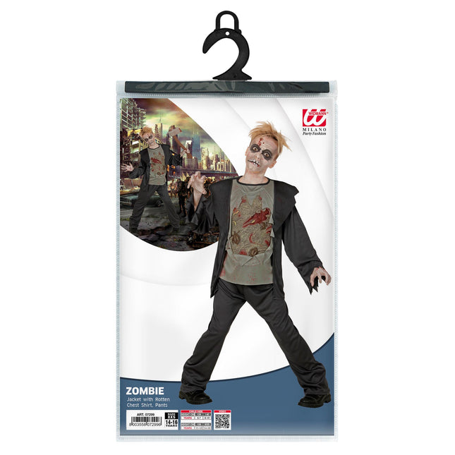 Costume d'Halloween Noir Enfant Zombie