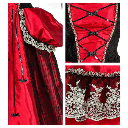 Robe d'Halloween Dames Vampire 3 pièces