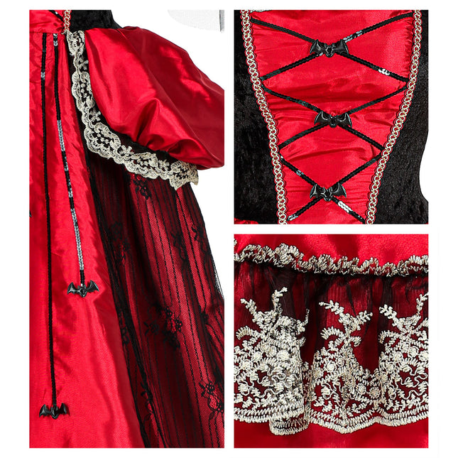 Robe d'Halloween Dames Vampire 3 pièces