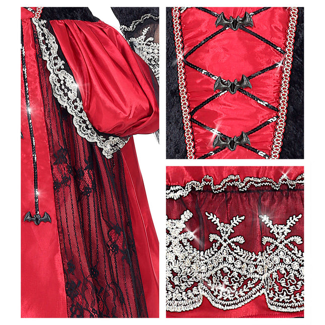 Robe d'Halloween Fille Vampire 3 pièces