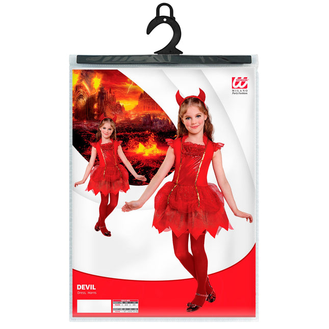 Robe d'Halloween Fille Diable 2 pièces