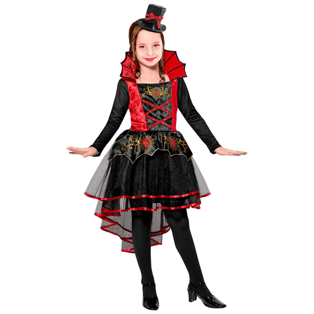 Robe d'Halloween Rouge Noir Fille Vampire