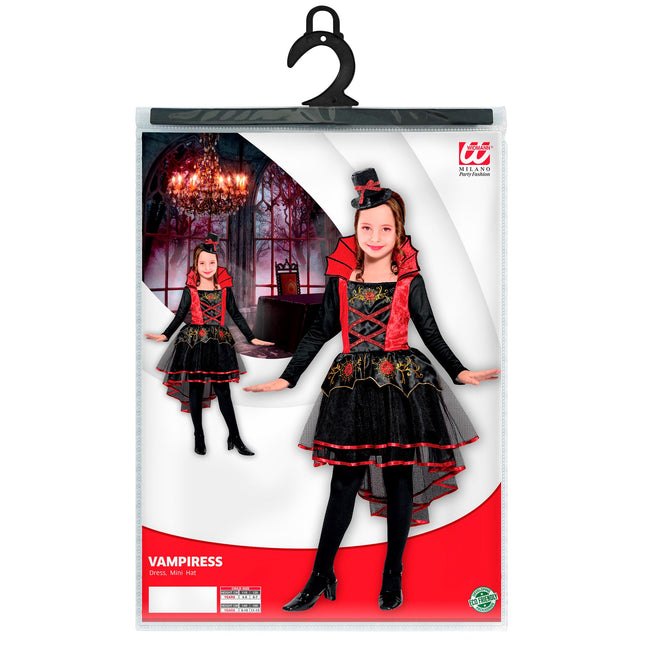 Robe d'Halloween Rouge Noir Fille Vampire