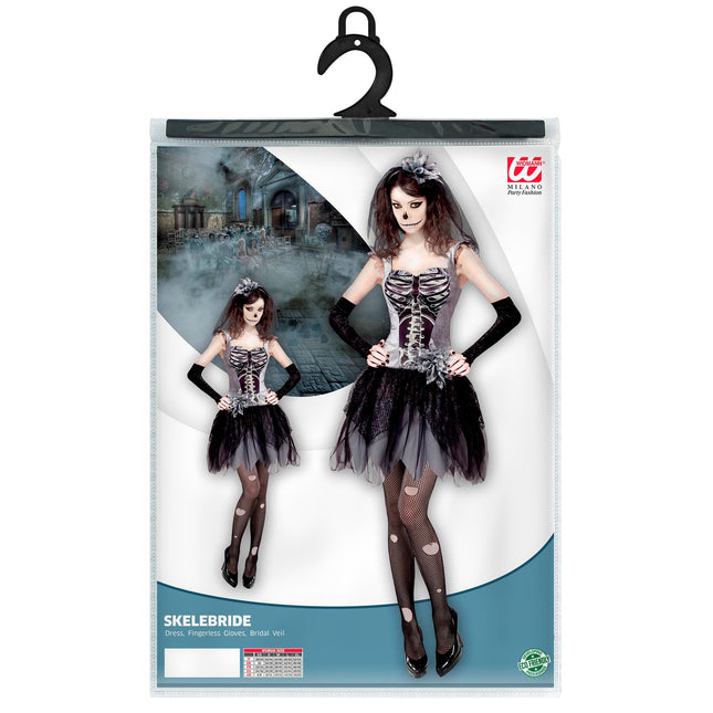 Robe d'Halloween Mariée Squelette