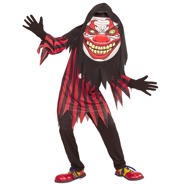 Costume d'Halloween Rouge Noir Enfant Clown