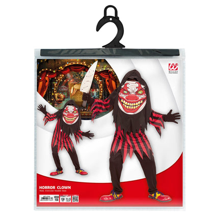 Costume d'Halloween Rouge Noir Enfant Clown