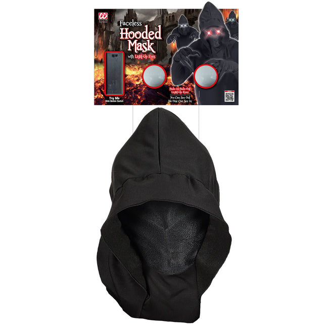 Masque d'Halloween noir avec lumière rouge