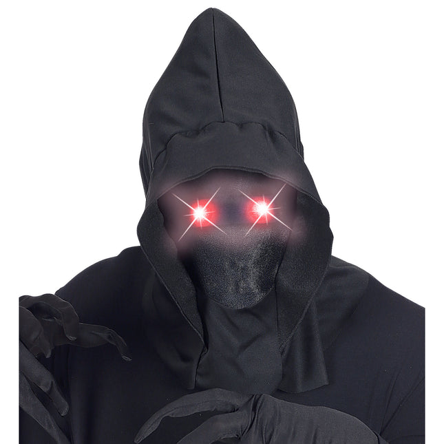 Masque d'Halloween noir avec lumière rouge