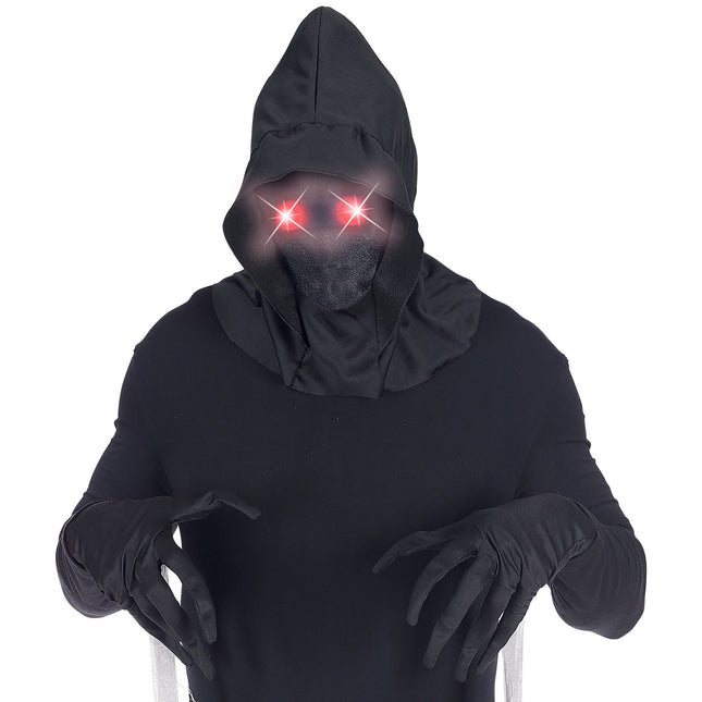 Masque d'Halloween noir avec lumière rouge