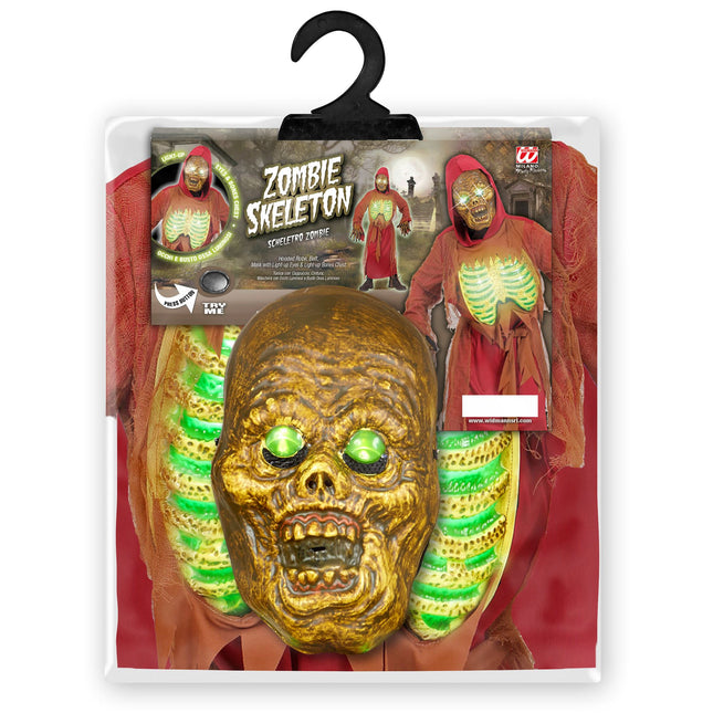 Costume d'Halloween Vert Enfant Zombie Squelette
