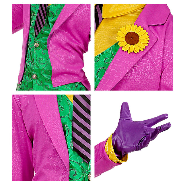 Costume d'Halloween Joker rose pour homme