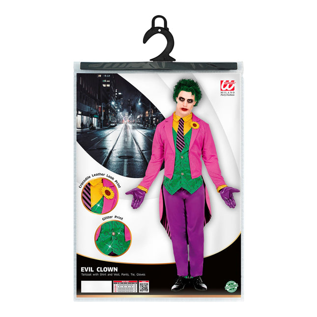 Costume d'Halloween Joker rose pour homme