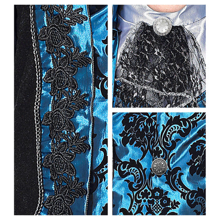Costume d'Halloween Noir Bleu Vampire Homme