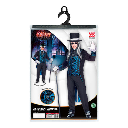 Costume d'Halloween Noir Bleu Vampire Homme