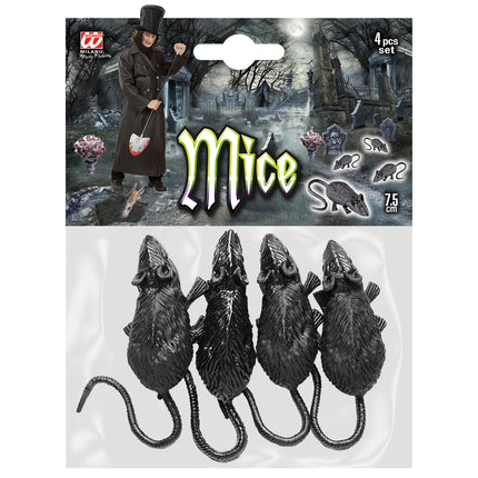 Fausse souris d'Halloween 9cm 4pcs