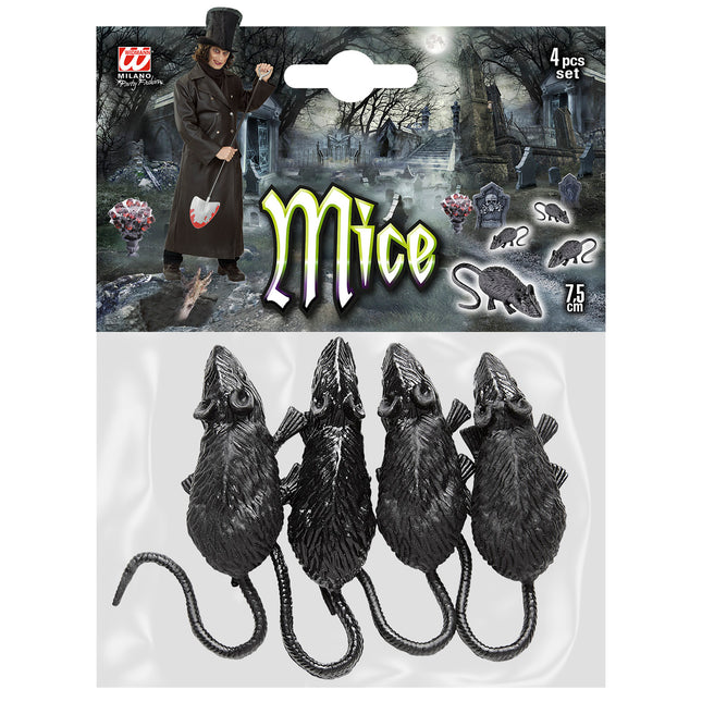 Fausse souris d'Halloween 9cm 4pcs
