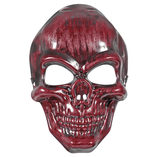 Masque d'Halloween Crâne rouge bordeaux