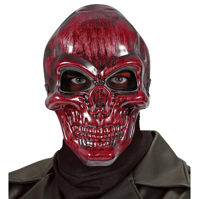 Masque d'Halloween Crâne rouge bordeaux