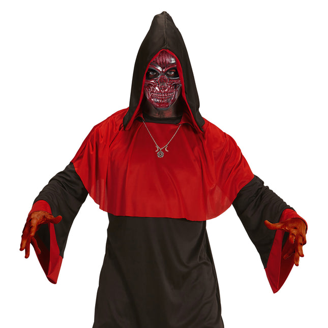 Masque d'Halloween Crâne rouge bordeaux