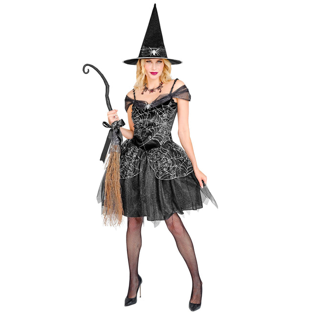 Costume d'Halloween Femme noire sorcière 2 pièces