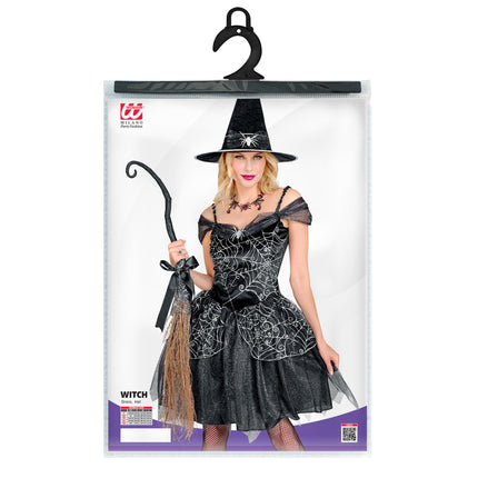 Costume d'Halloween Femme noire sorcière 2 pièces
