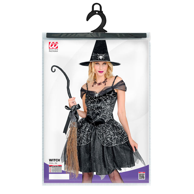 Costume d'Halloween Femme noire sorcière 2 pièces