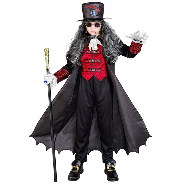 Costume d'Halloween Rouge Noir Enfant Vampire