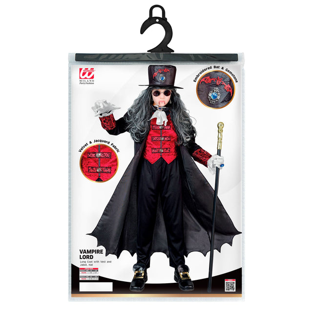 Costume d'Halloween Rouge Noir Enfant Vampire