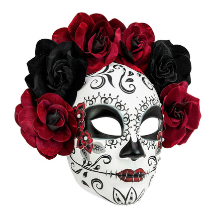 Masque Dia De Los Muertos avec des roses