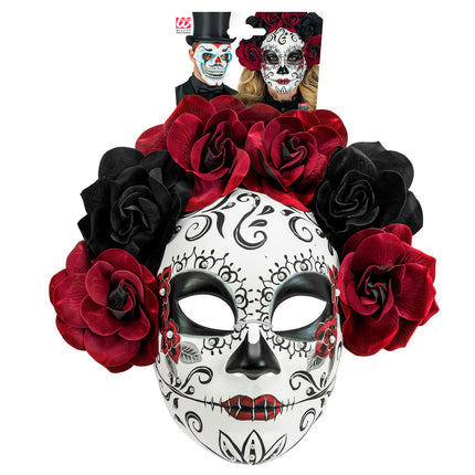 Masque Dia De Los Muertos avec des roses