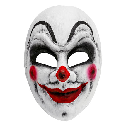 Masque d'Halloween Clown Blanc Rouge