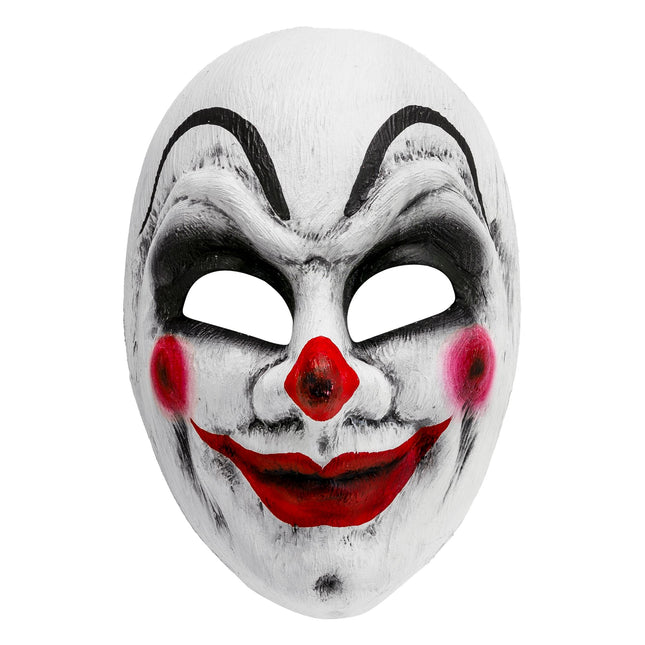 Masque d'Halloween Clown Blanc Rouge